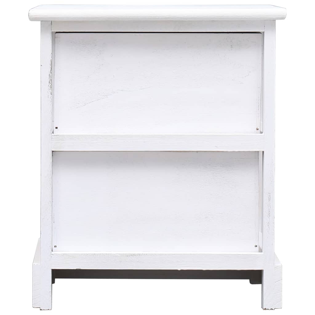 Bedside Cabinets 2 pcs White 38x28x45 cm Paulownia Wood