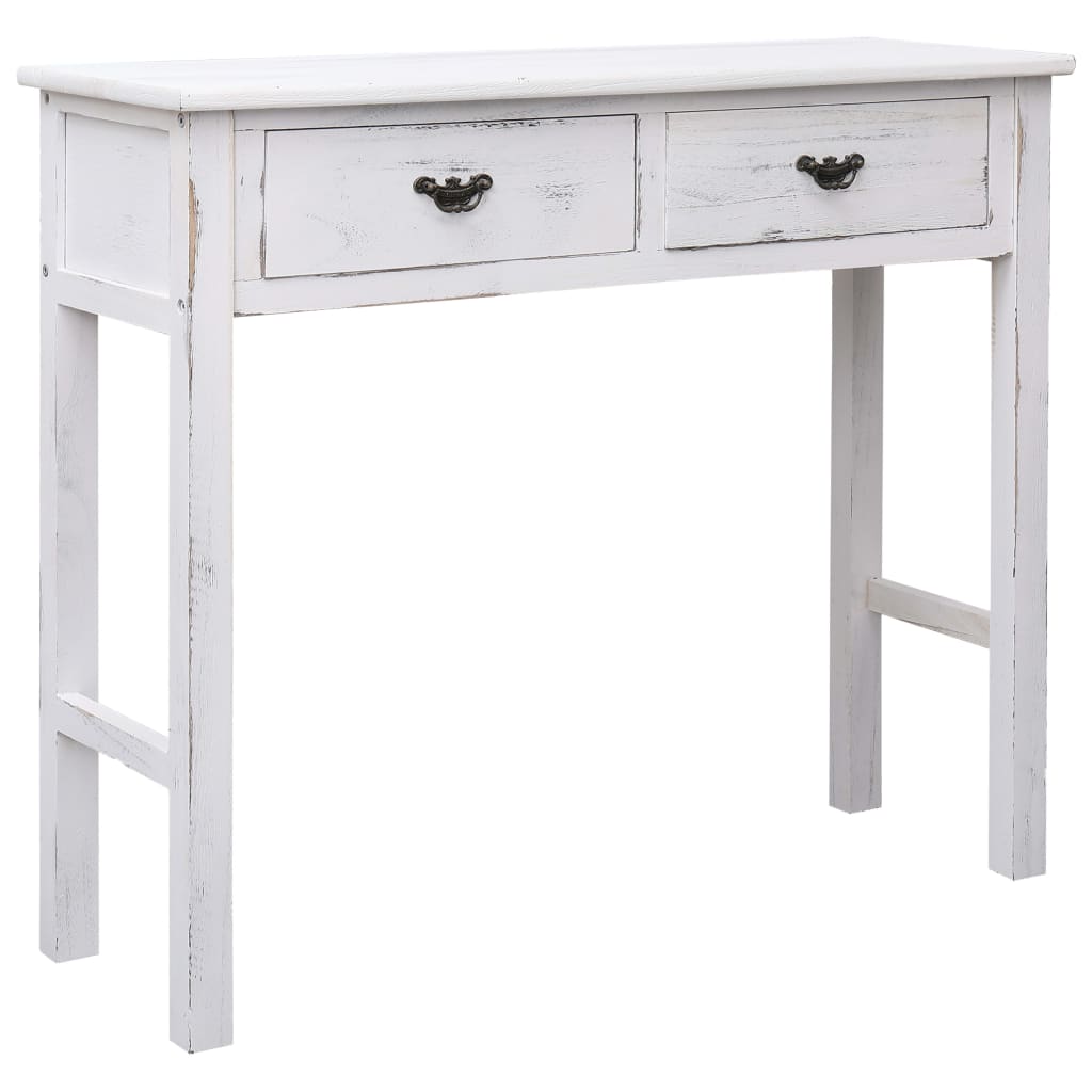 Console Table Antique White 90x30x77 cm Wood