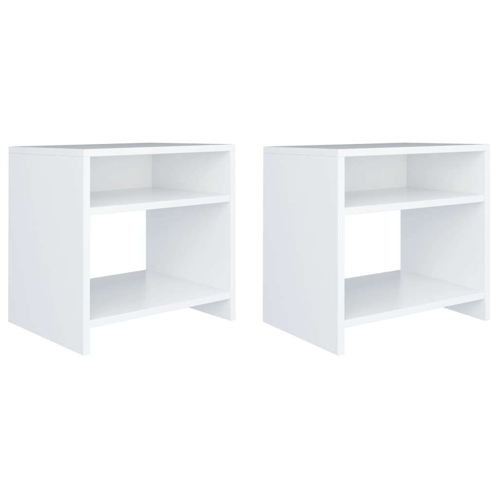 Bedside Cabinets 2 pcs White 40x30x40 cm Engineered Wood