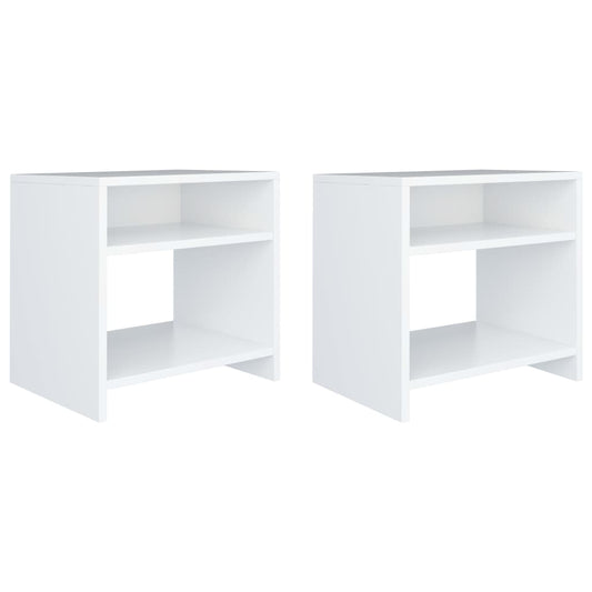 Bedside Cabinets 2 pcs White 40x30x40 cm Engineered Wood