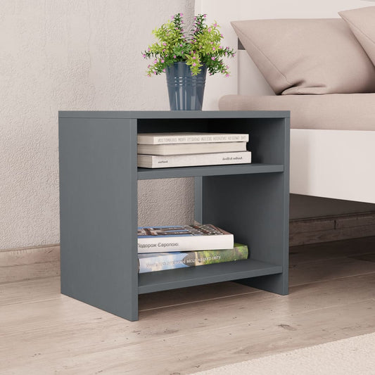 Bedside Cabinet Grey 40x30x40 cm Engineered Wood