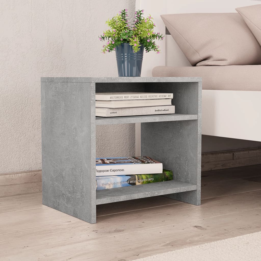 Bedside Cabinets 2 pcs Concrete Grey 40x30x40 cm Engineered Wood