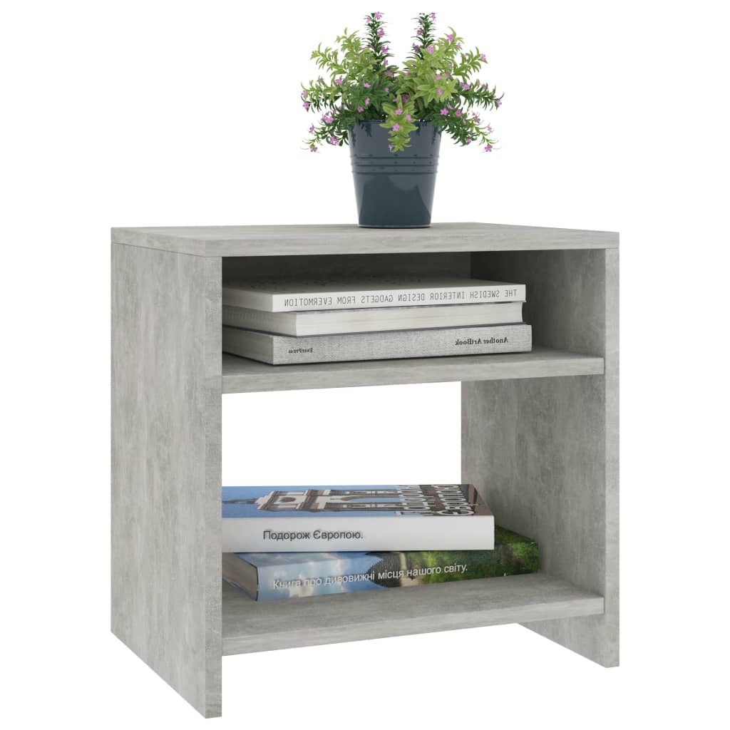 Bedside Cabinets 2 pcs Concrete Grey 40x30x40 cm Engineered Wood