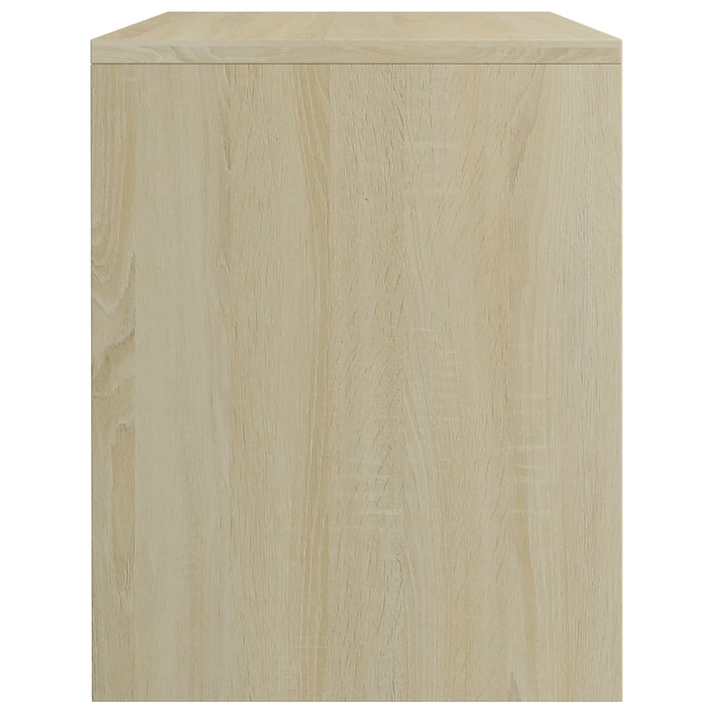 Bedside Cabinet White and Sonoma Oak 40x30x40 cm Engineered Wood