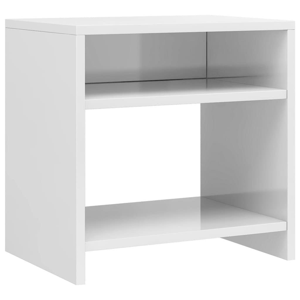 Bedside Cabinets 2 pcs High Gloss White 40x30x40 cm Engineered Wood