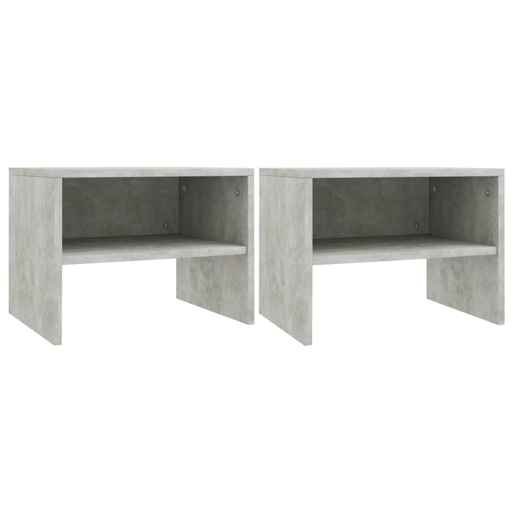 Bedside Cabinets 2 pcs Concrete Grey 40x30x30 cm Engineered Wood