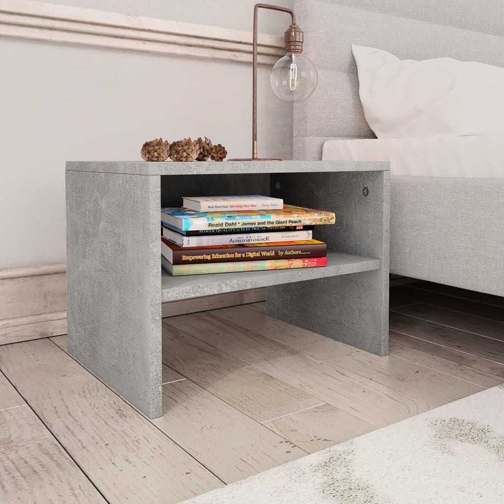 Bedside Cabinets 2 pcs Concrete Grey 40x30x30 cm Engineered Wood