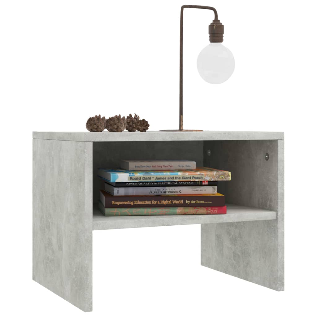 Bedside Cabinets 2 pcs Concrete Grey 40x30x30 cm Engineered Wood