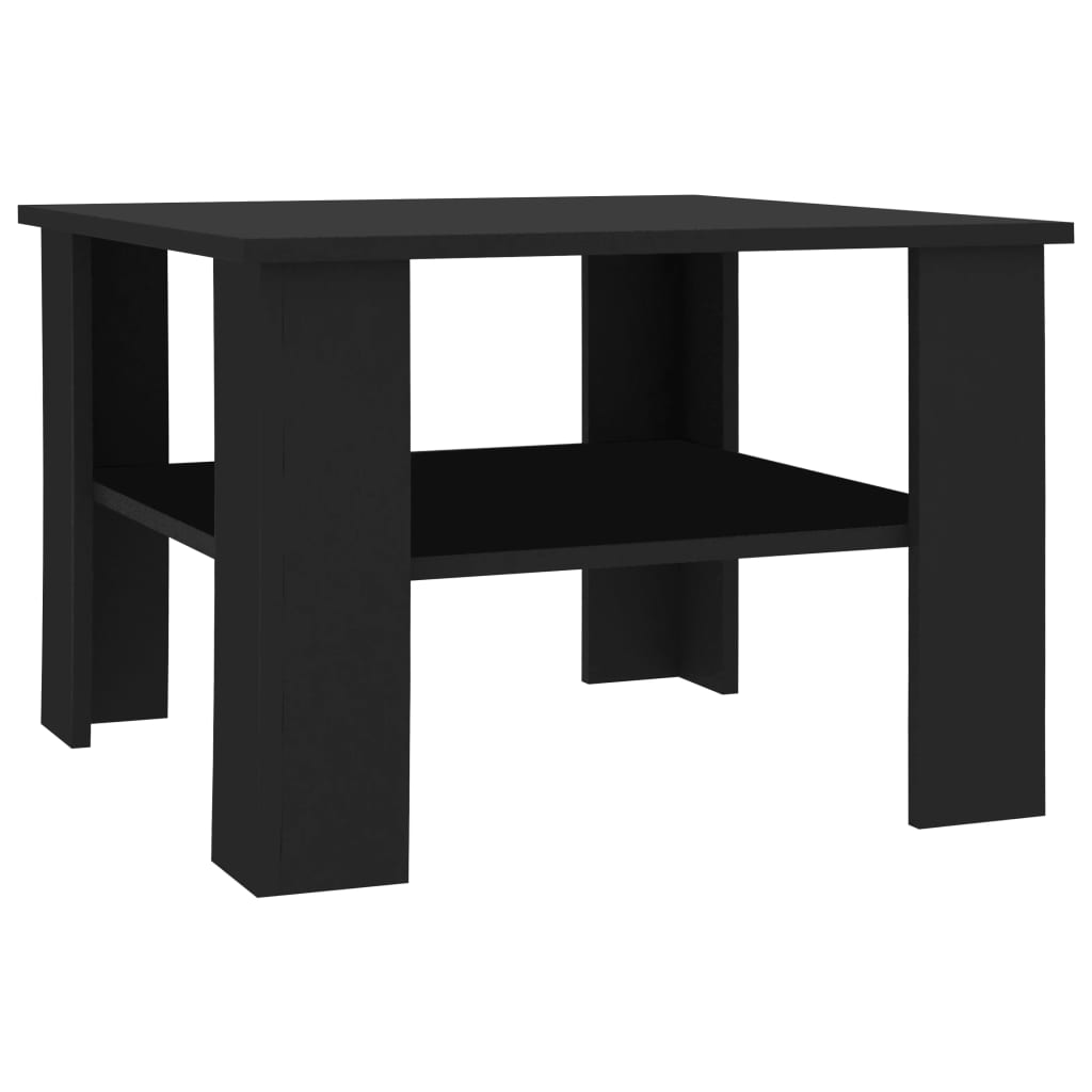 Coffee Table Black 60x60x42 cm Engineered Wood