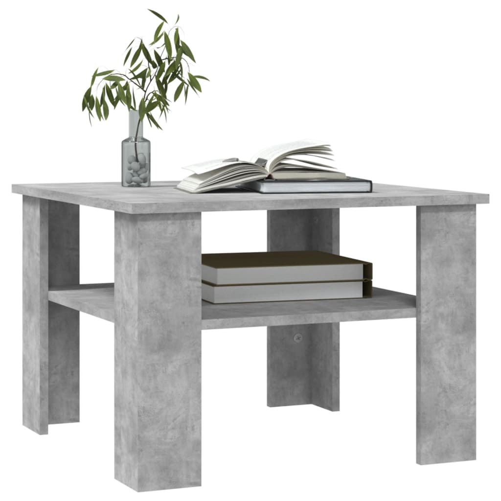 Coffee Table Concrete Grey 60x60x42 cm Engineered Wood