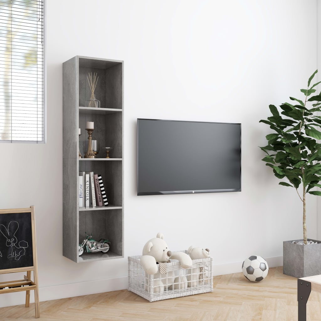 Book Cabinet/TV Cabinet Concrete Grey 143x30x36 cm