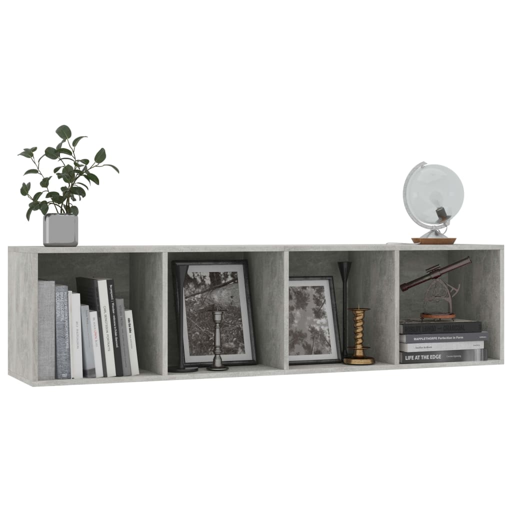 Book Cabinet/TV Cabinet Concrete Grey 143x30x36 cm