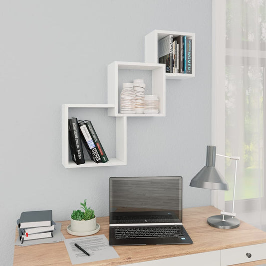 Cube Wall Shelves White 68x15x68 cm Engineered Wood