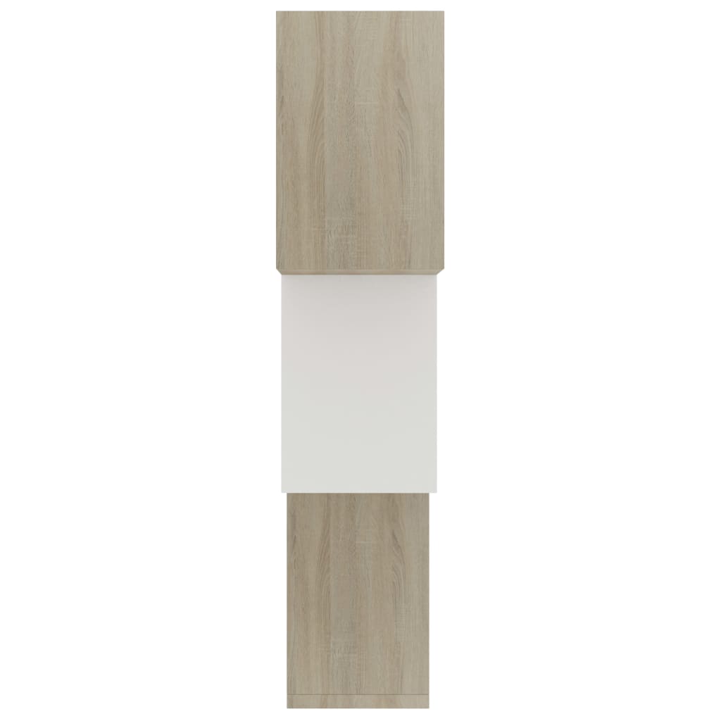 Cube Wall Shelves White and Sonoma Oak 68x15x68 cm Engineered Wood