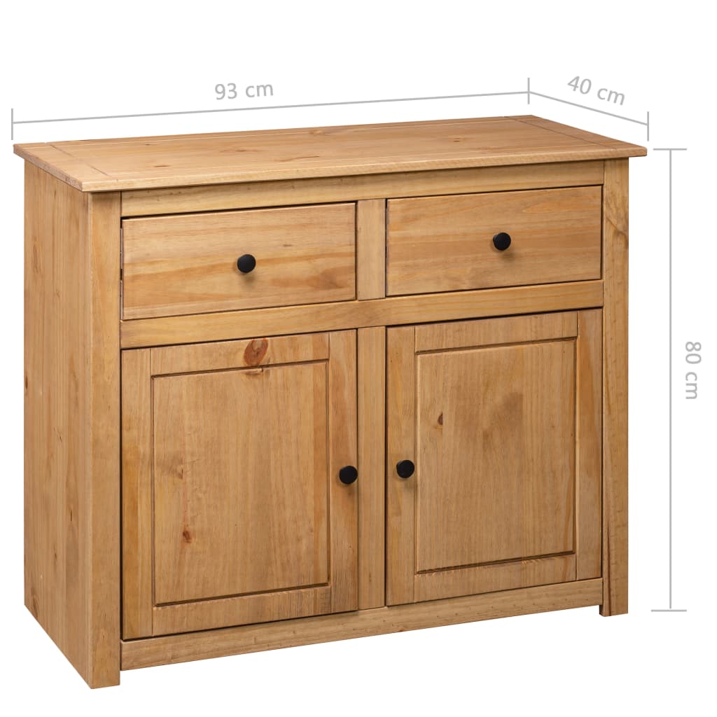 Sideboard 93X40X80 Cm Solid Pinewood Panama Range