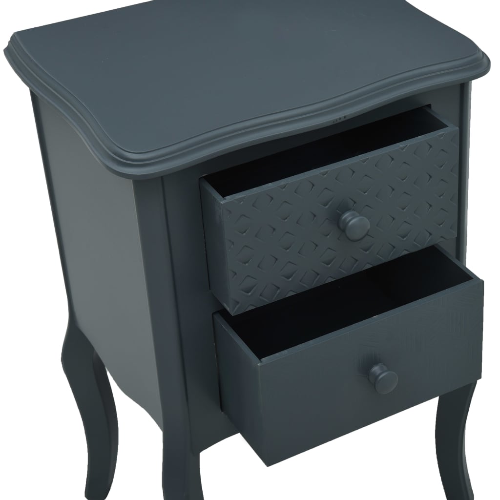 Bedside Cabinet Grey 43x32x65 cm MDF