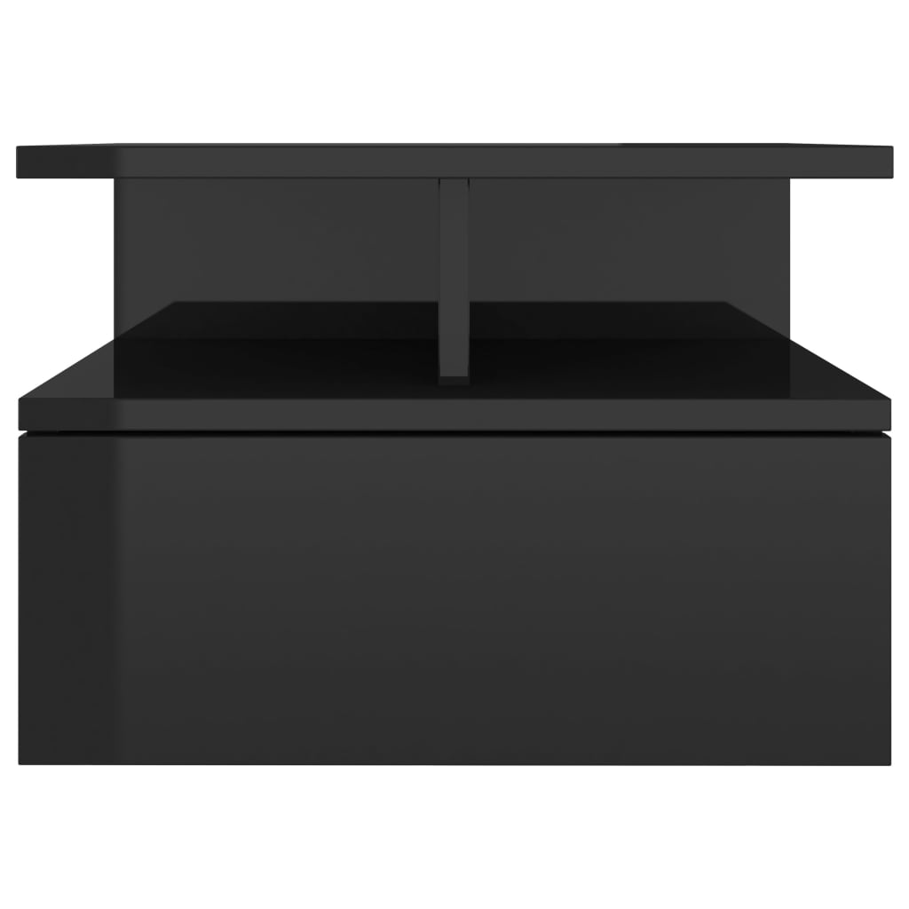 Floating Nightstand High Gloss Black 40x31x27 cm Engineered Wood