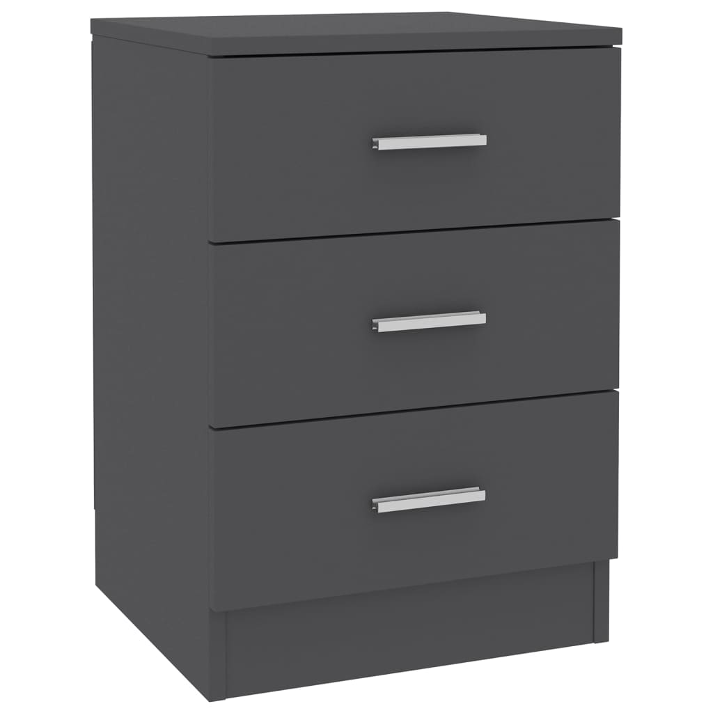 Bedside Cabinets 2 pcs Grey 38x35x56 cm Engineered Wood