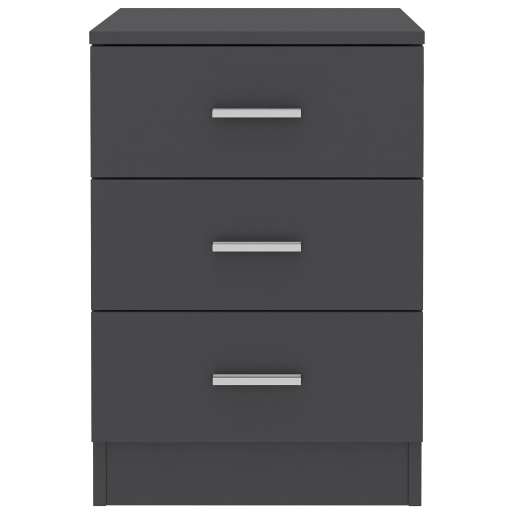 Bedside Cabinets 2 pcs Grey 38x35x56 cm Engineered Wood