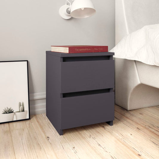 Bedside Cabinets 2 pcs Grey 30x30x40 cm Engineered Wood