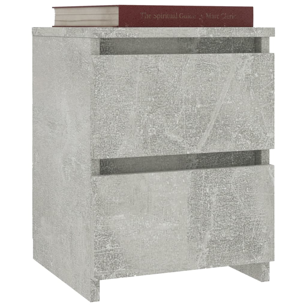 Bedside Cabinet Concrete Grey 30x30x40 cm Engineered Wood