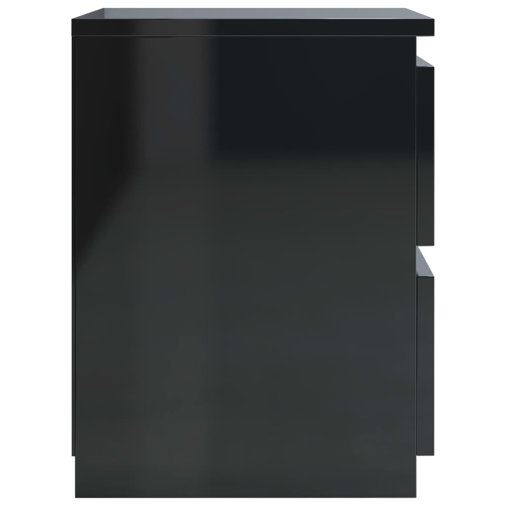 Bedside Cabinets 2 pcs High Gloss Black 30x30x40 cm Engineered Wood