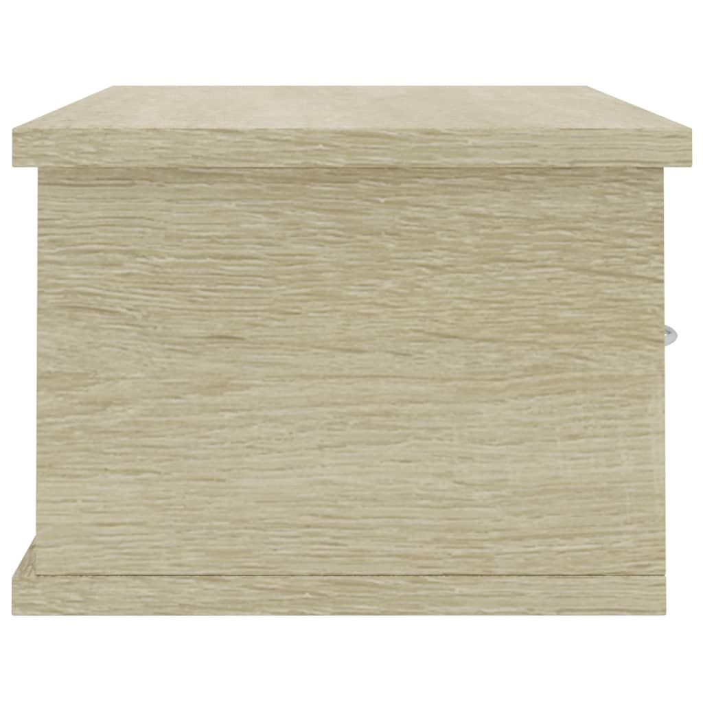 Wall-mounted Drawer Shelf White and Sonoma Oak 60x26x18.5 cm Engineered Wood