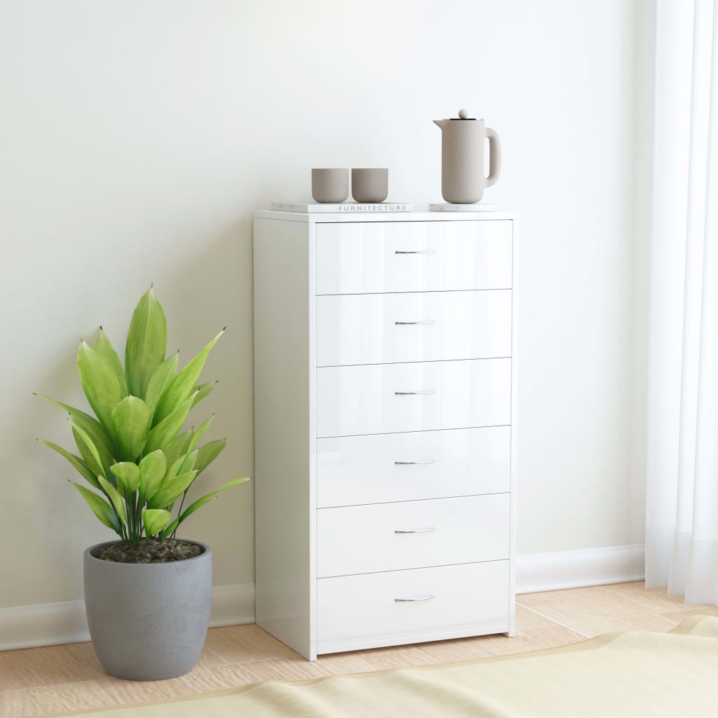 Sideboard With 6 Drawers 50X34X96 Cm Engineered Wood