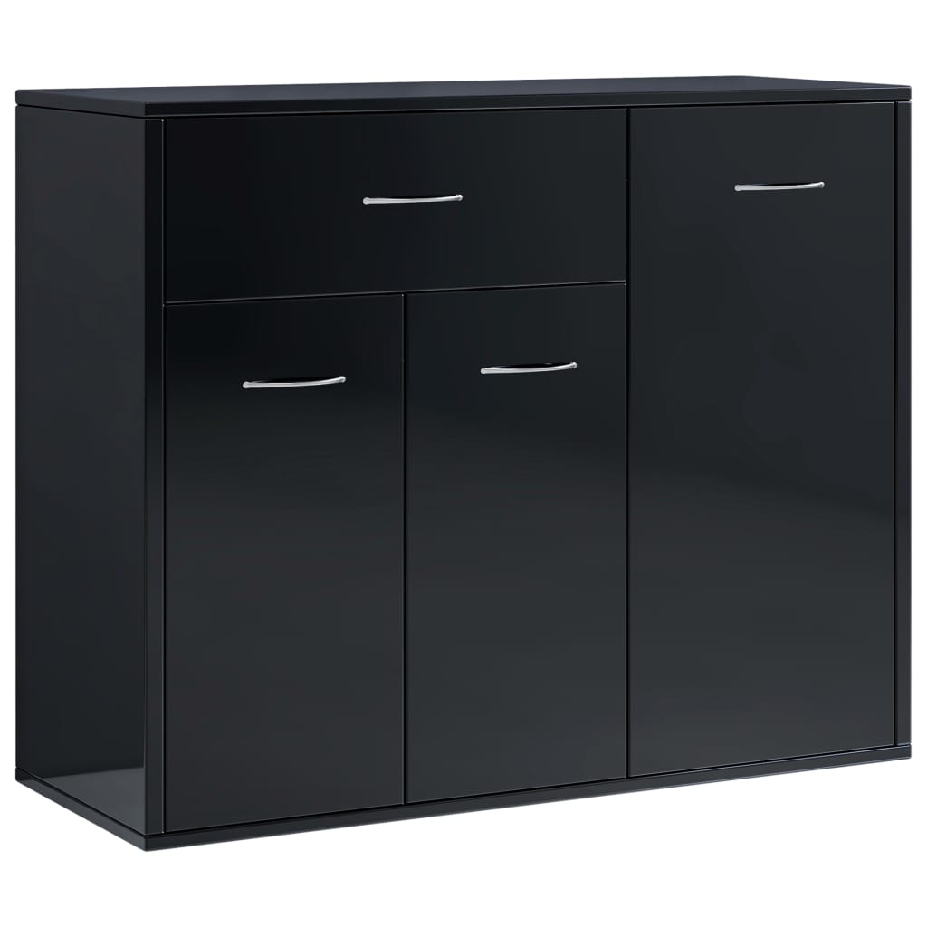 Sideboard High Gloss Black 88x30x70 cm Engineered Wood