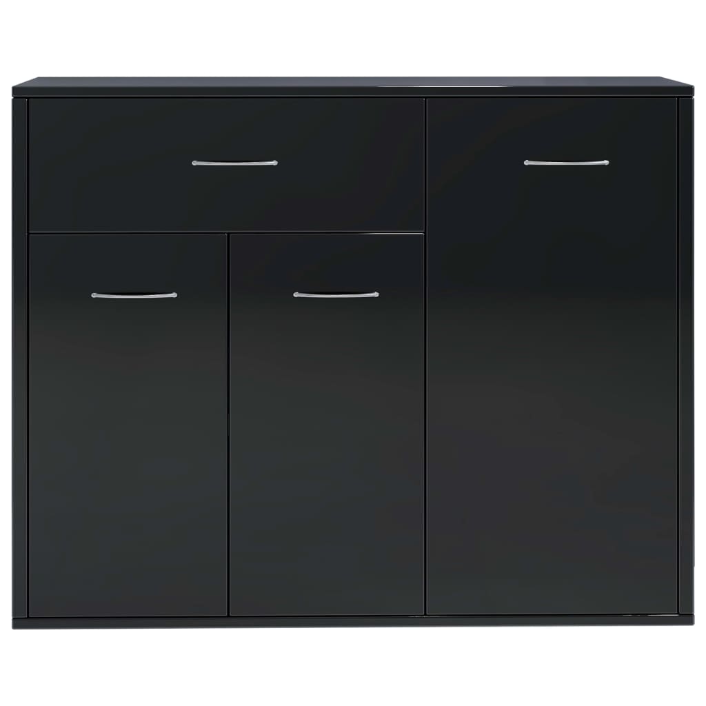 Sideboard High Gloss Black 88x30x70 cm Engineered Wood