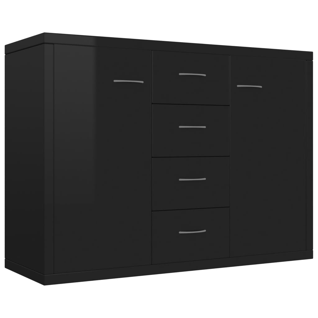 Sideboard High Gloss Black 88x30x65 cm Engineered Wood