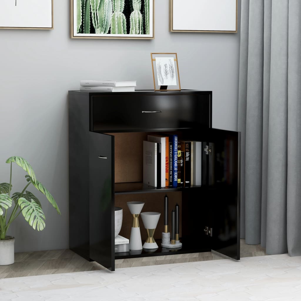 Sideboard Black 60x30x75 cm Engineered Wood