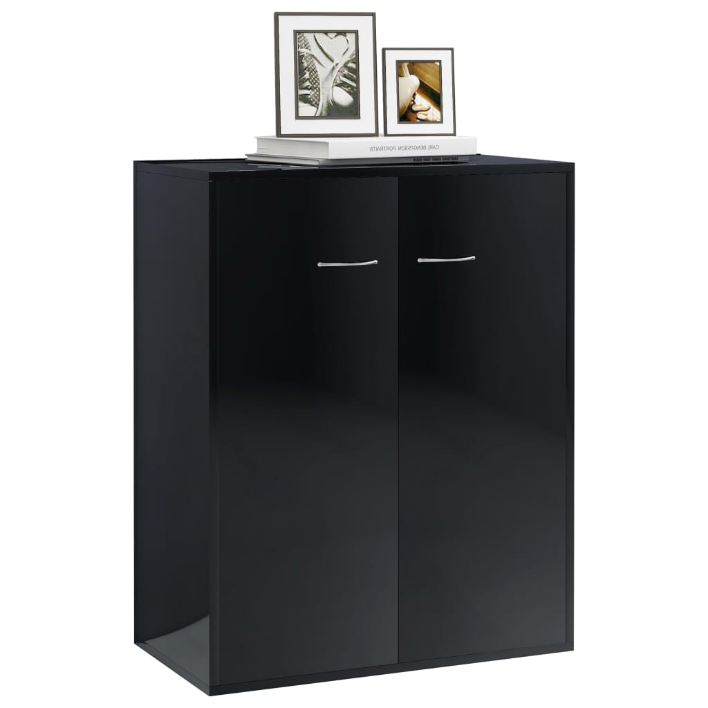 Sideboard High Gloss Black 60x30x75 cm Engineered Wood