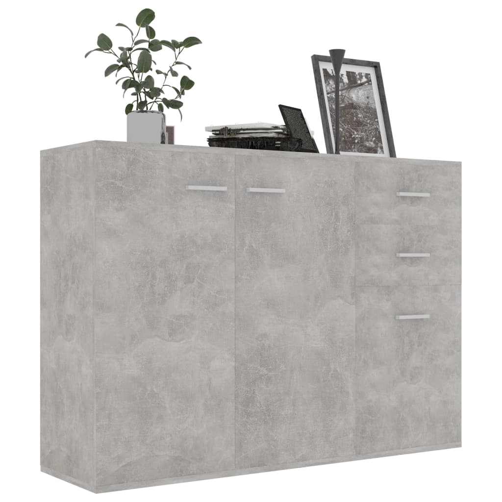 Sideboard Concrete Grey 105x30x75 cm Engineered Wood