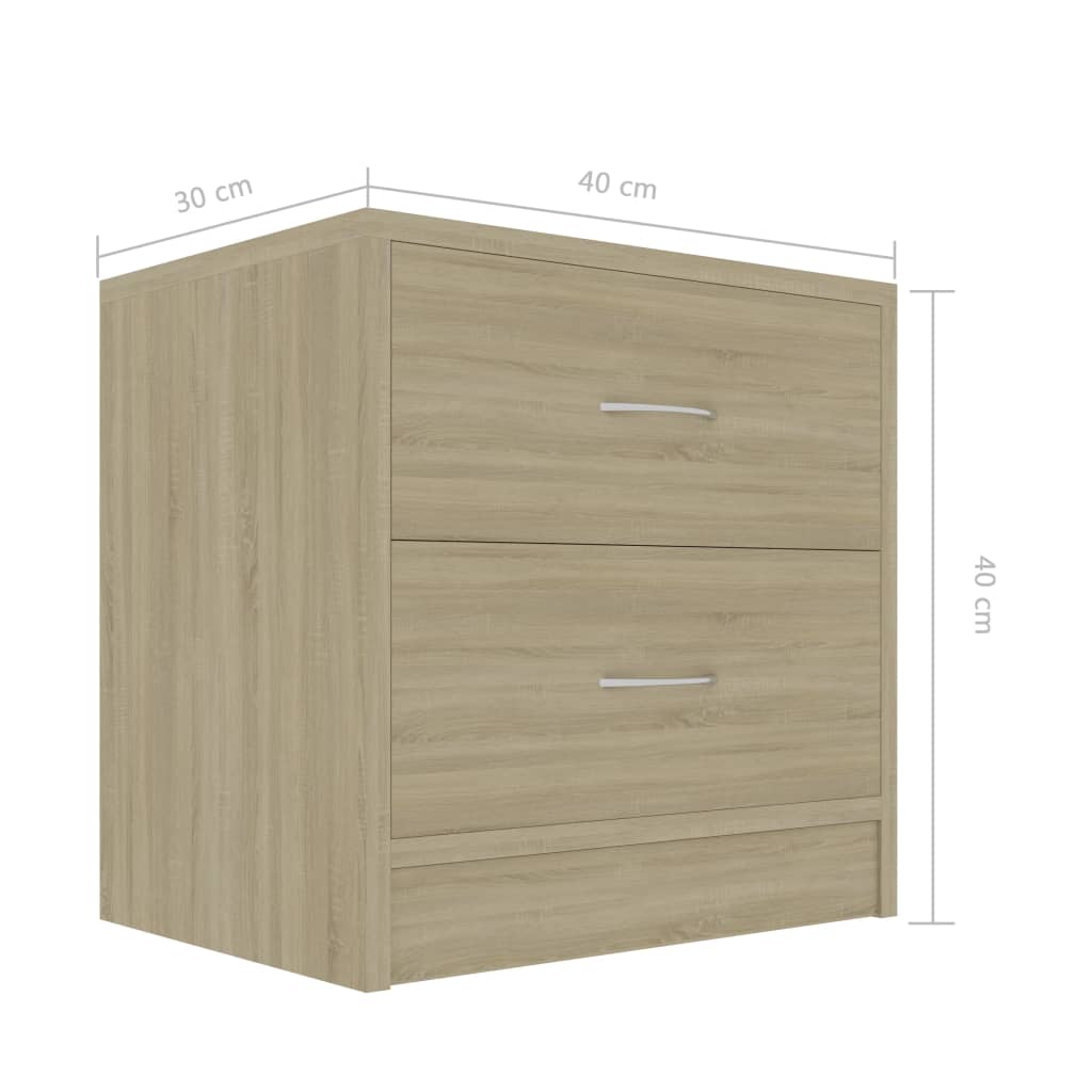 Bedside Cabinet Sonoma Oak 40x30x40 cm Engineered Wood