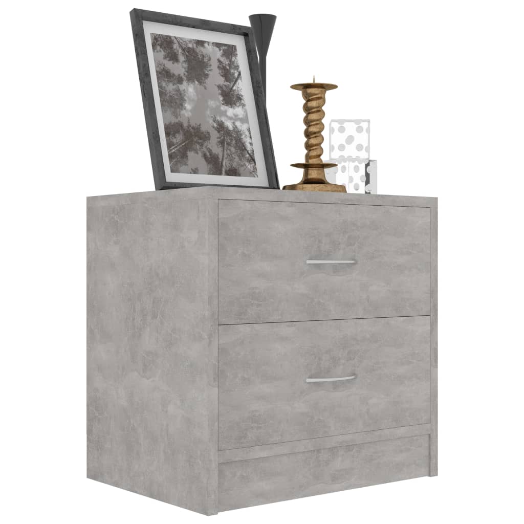 Bedside Cabinet Concrete Grey 40x30x40 cm Engineered Wood