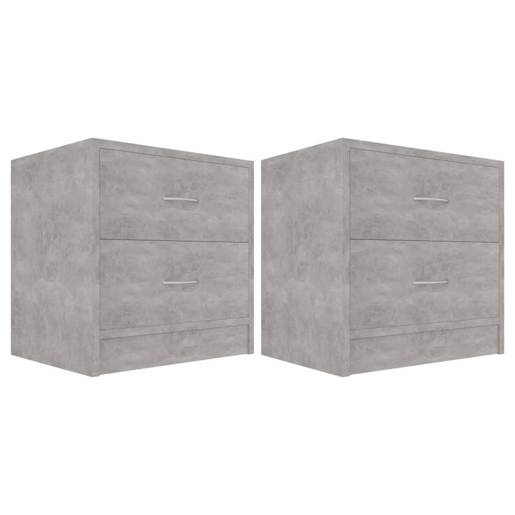 Bedside Cabinets 2 pcs Concrete Grey 40x30x40 cm Engineered Wood