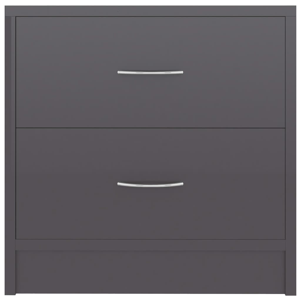 Bedside Cabinet High Gloss Grey 40x30x40 cm Engineered Wood