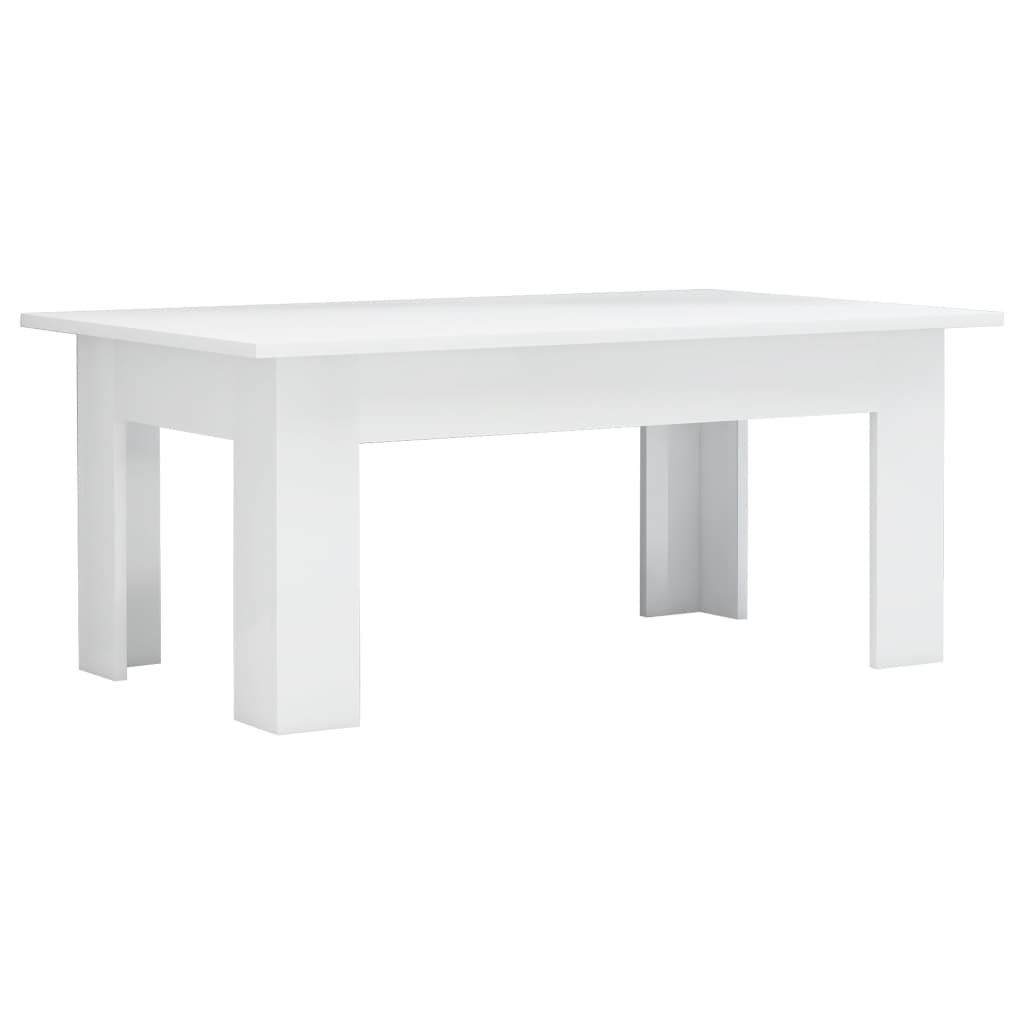 Coffee Table High Gloss White 100x60x42 cm Engineered Wood