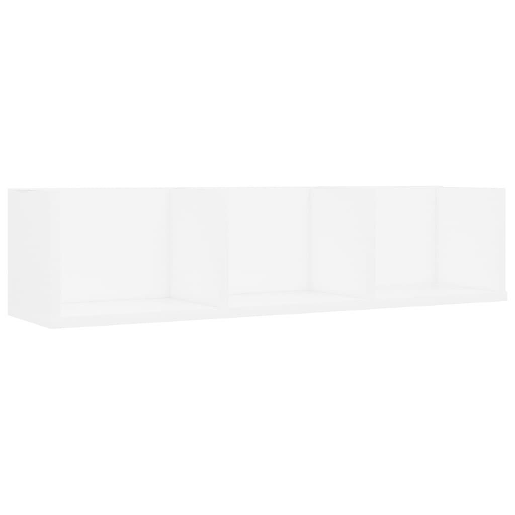 CD Wall Shelf White 75x18x18 cm Engineered Wood