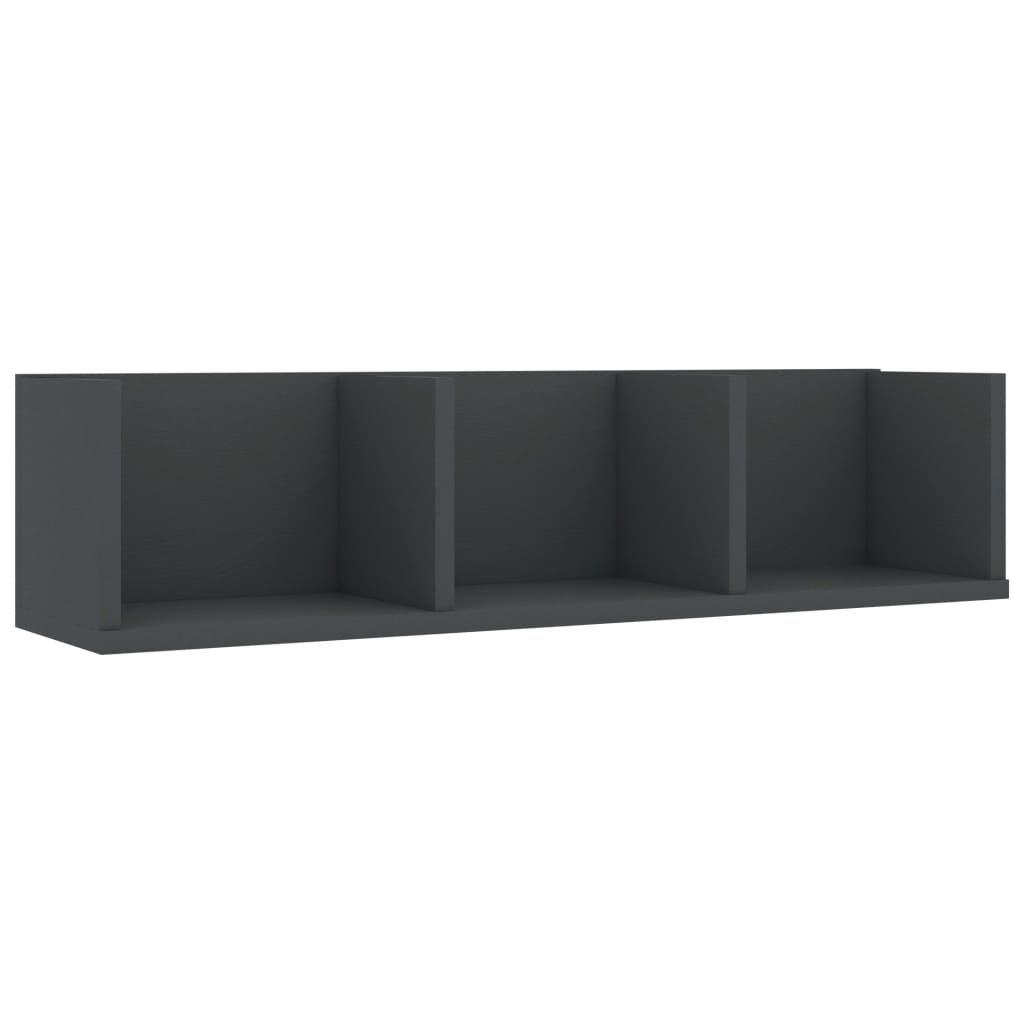 CD Wall Shelf Grey 75x18x18 cm Engineered Wood