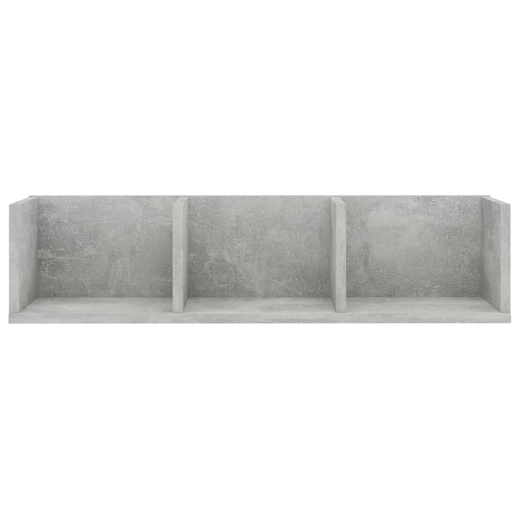 CD Wall Shelf Concrete Grey 75x18x18 cm Engineered Wood