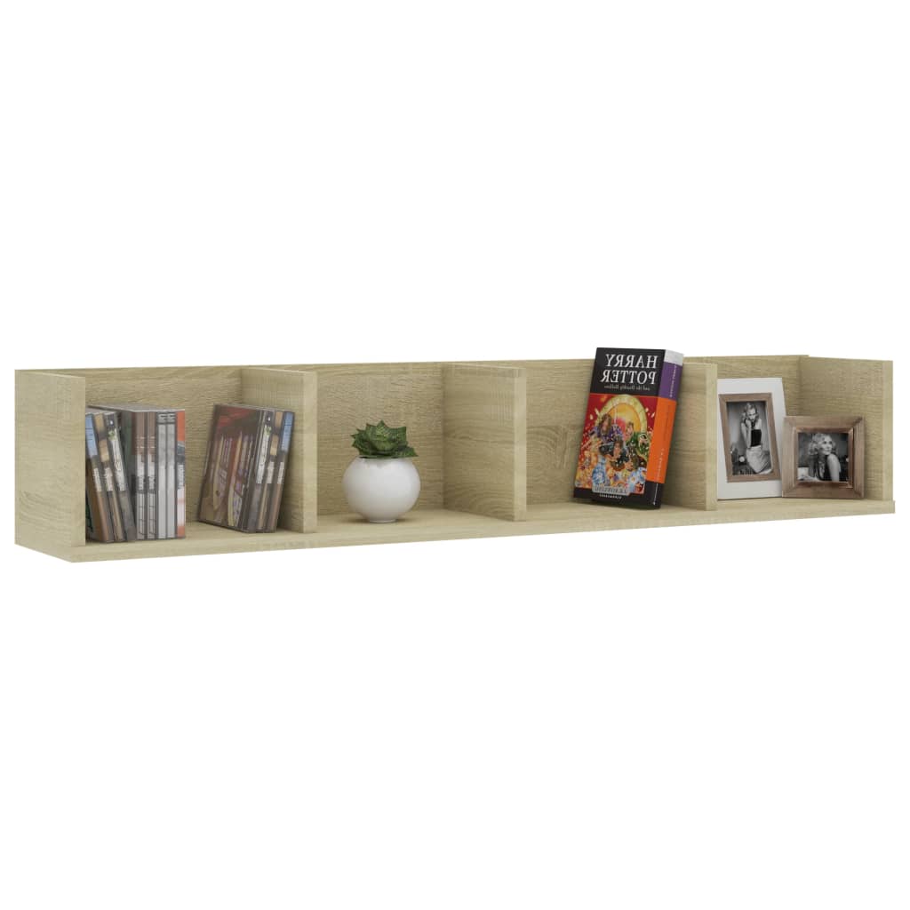 CD Wall Shelf Sonoma Oak 100x18x18 cm Engineered Wood