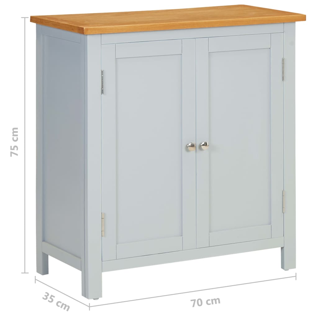 Cupboard 70X35X75 Cm Solid Oak Wood