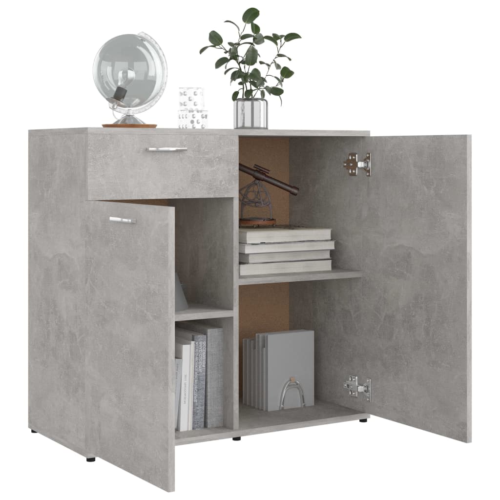 Sideboard Concrete Grey 80x36x75 cm Engineered Wood