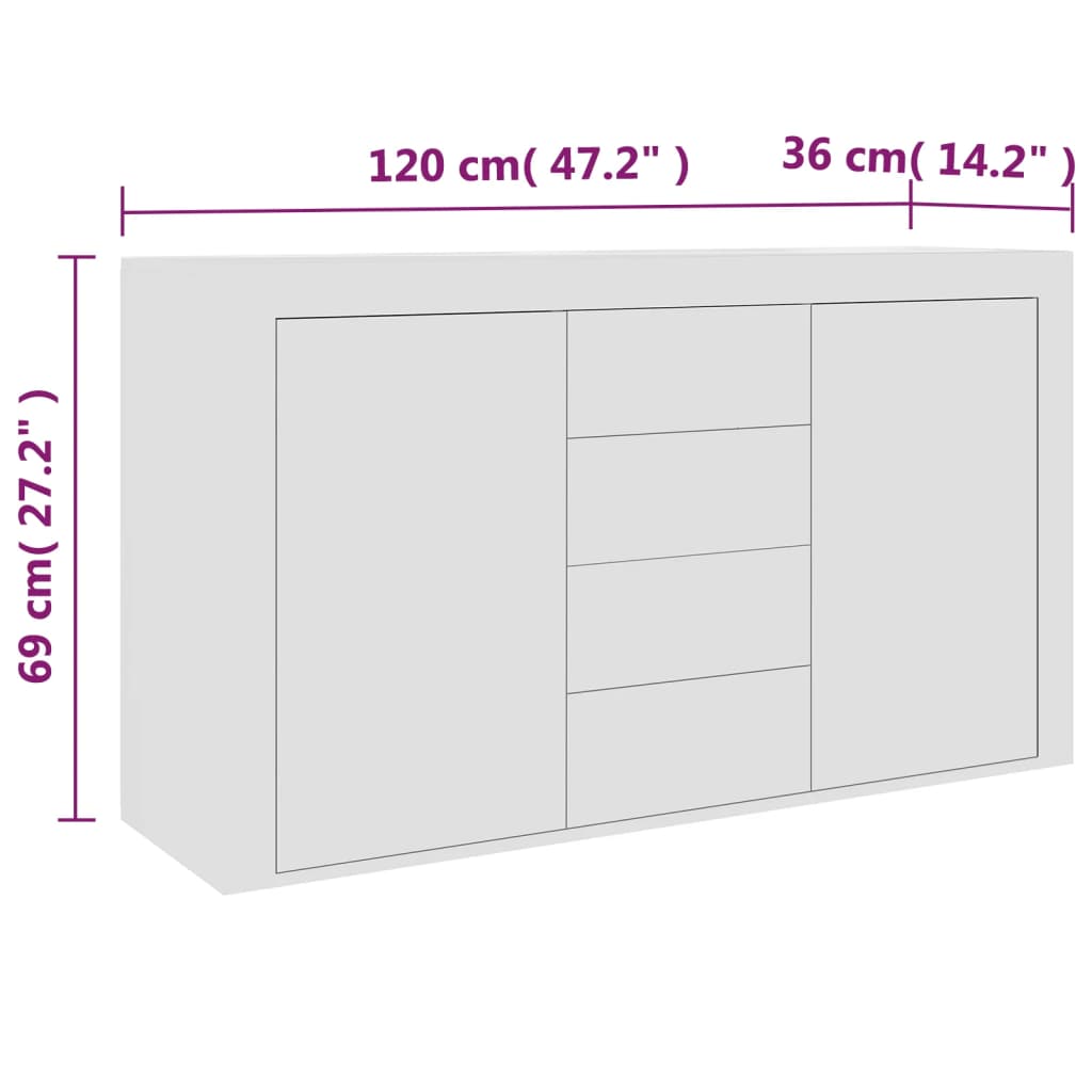 Sideboard 20X36X69 Cm Engineered Wood