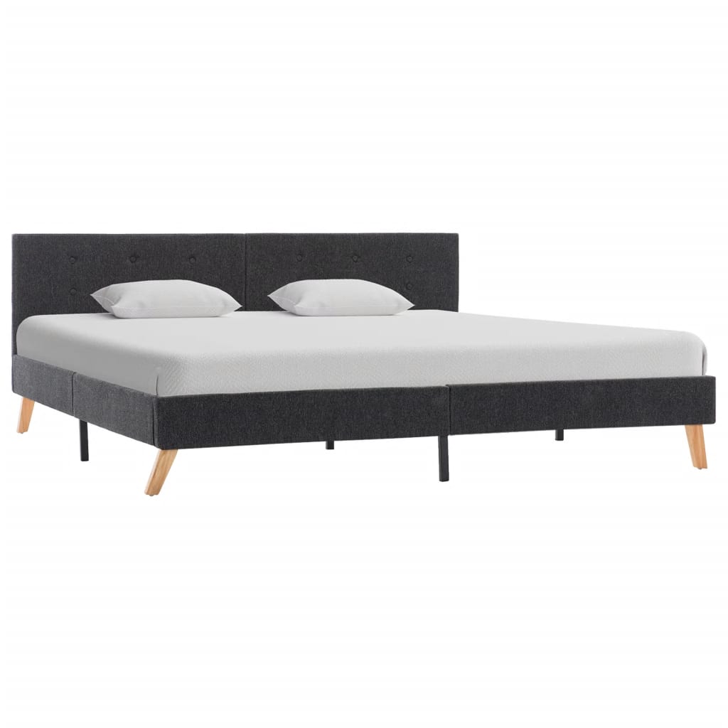 Bed Frame Grey Fabric 183X203 Cm