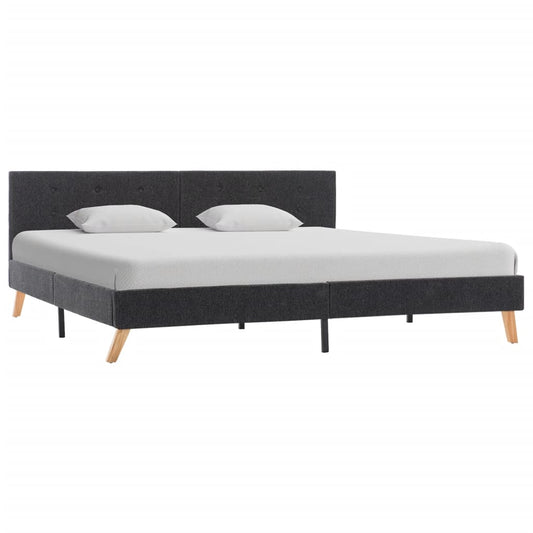 Bed Frame Grey Fabric 183X203 Cm