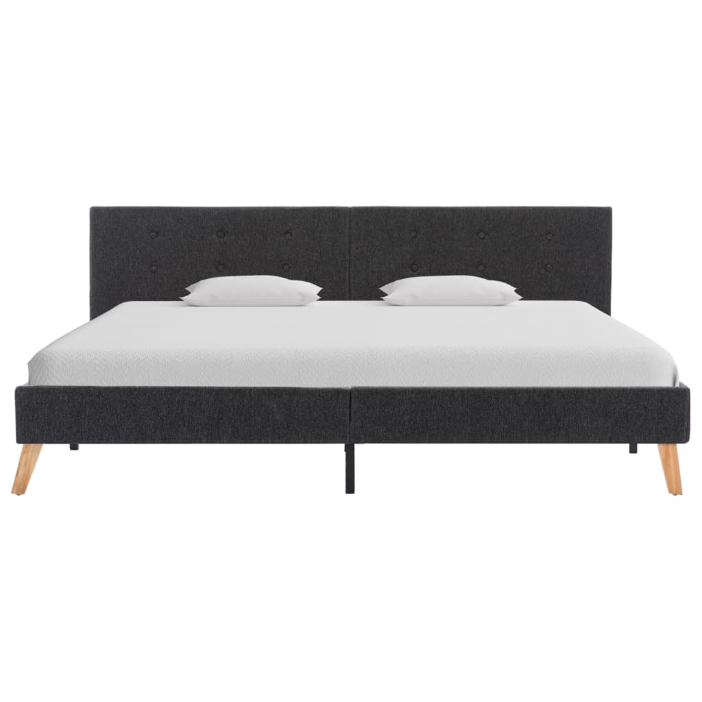 Bed Frame Grey Fabric 183X203 Cm