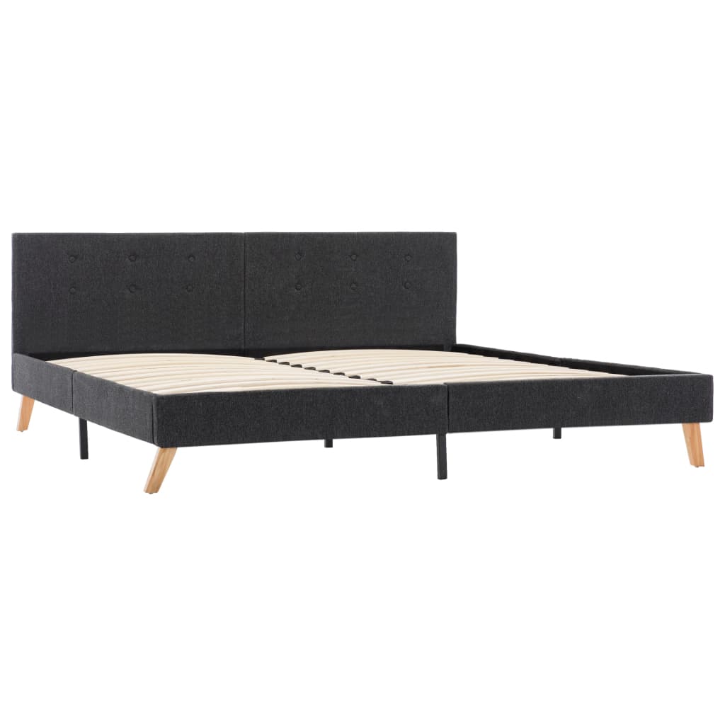 Bed Frame Grey Fabric 183X203 Cm